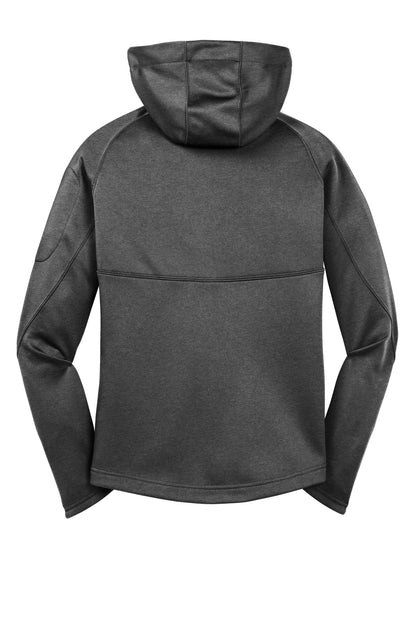 Rear View of Graphite Hthr Sport-Tek Women's Tech Fleece Full-Zip Hooded Jacket. L248