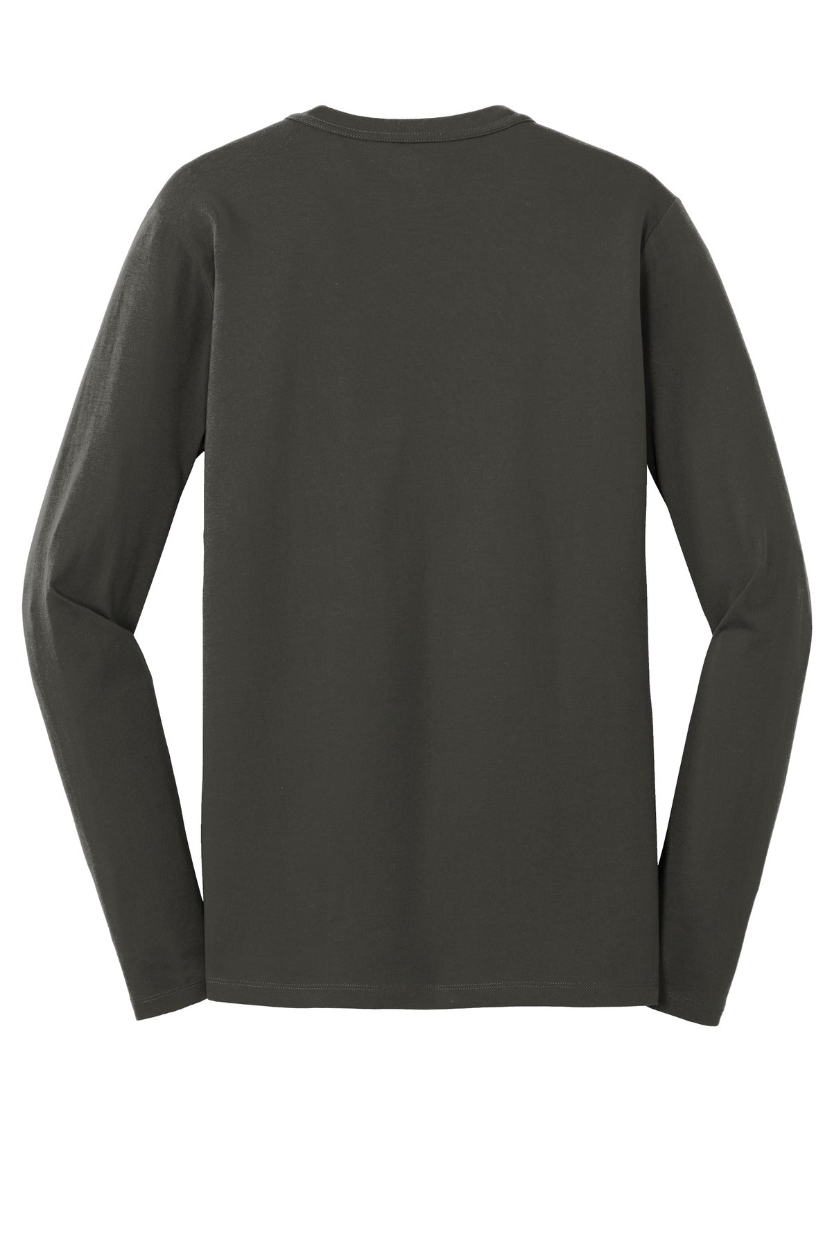 Rear View of Graphite New Era Heritage Blend Long Sleeve Crew Tee. NEA102
