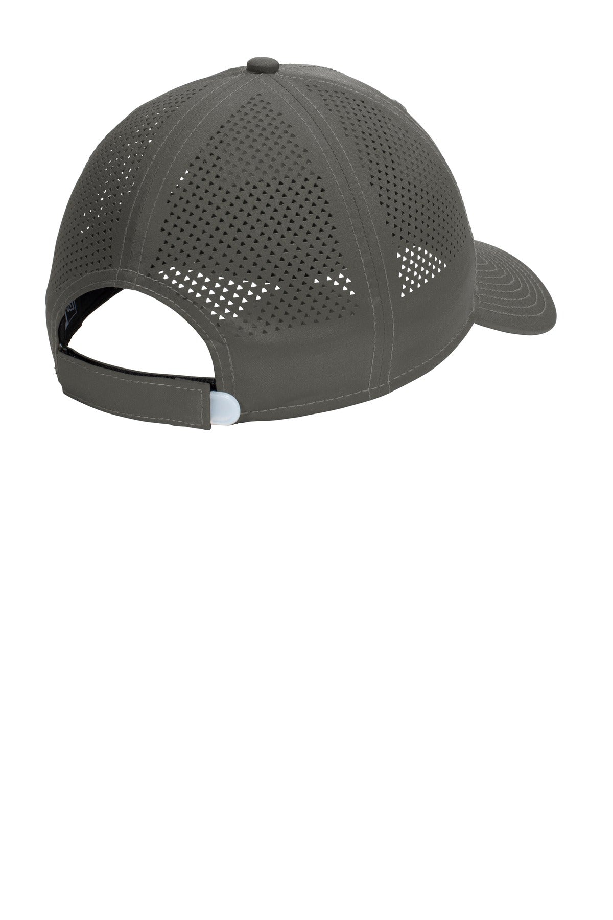 Rear View of Graphite New Era Perforated Performance Cap. NE406