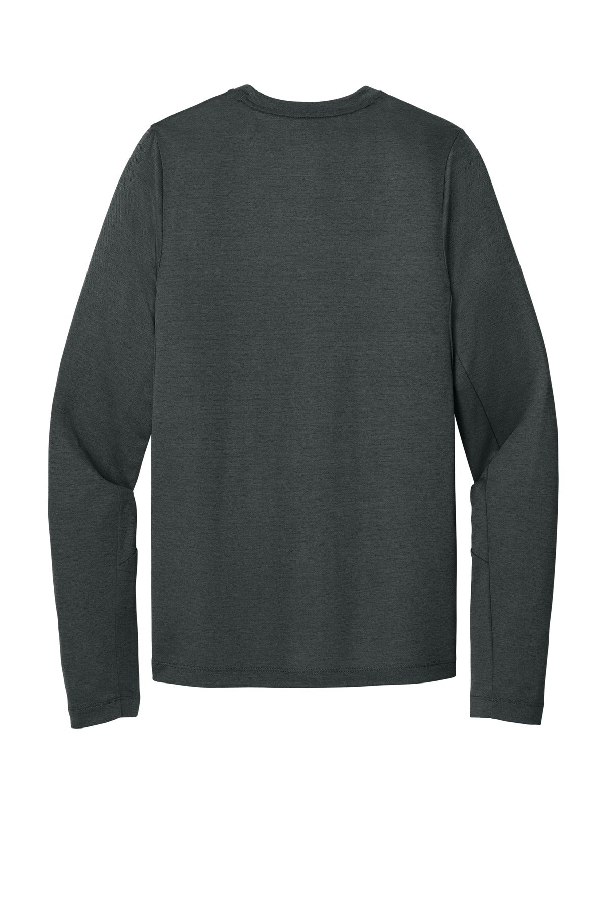 Rear View of Graphite New Era Series Performance Long Sleeve Crew Tee. NEA201