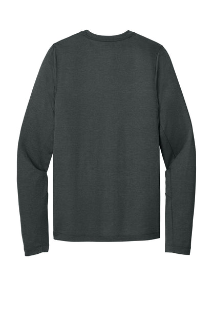 Rear View of Graphite New Era Series Performance Long Sleeve Crew Tee. NEA201