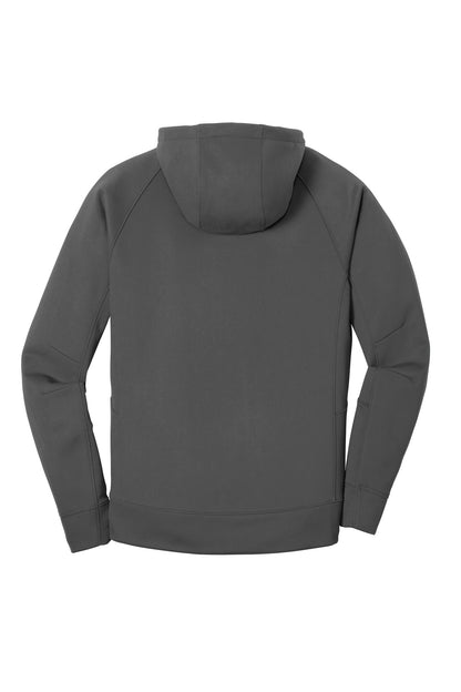 Rear View of Graphite New Era Venue Fleece Pullover Hoodie. NEA520