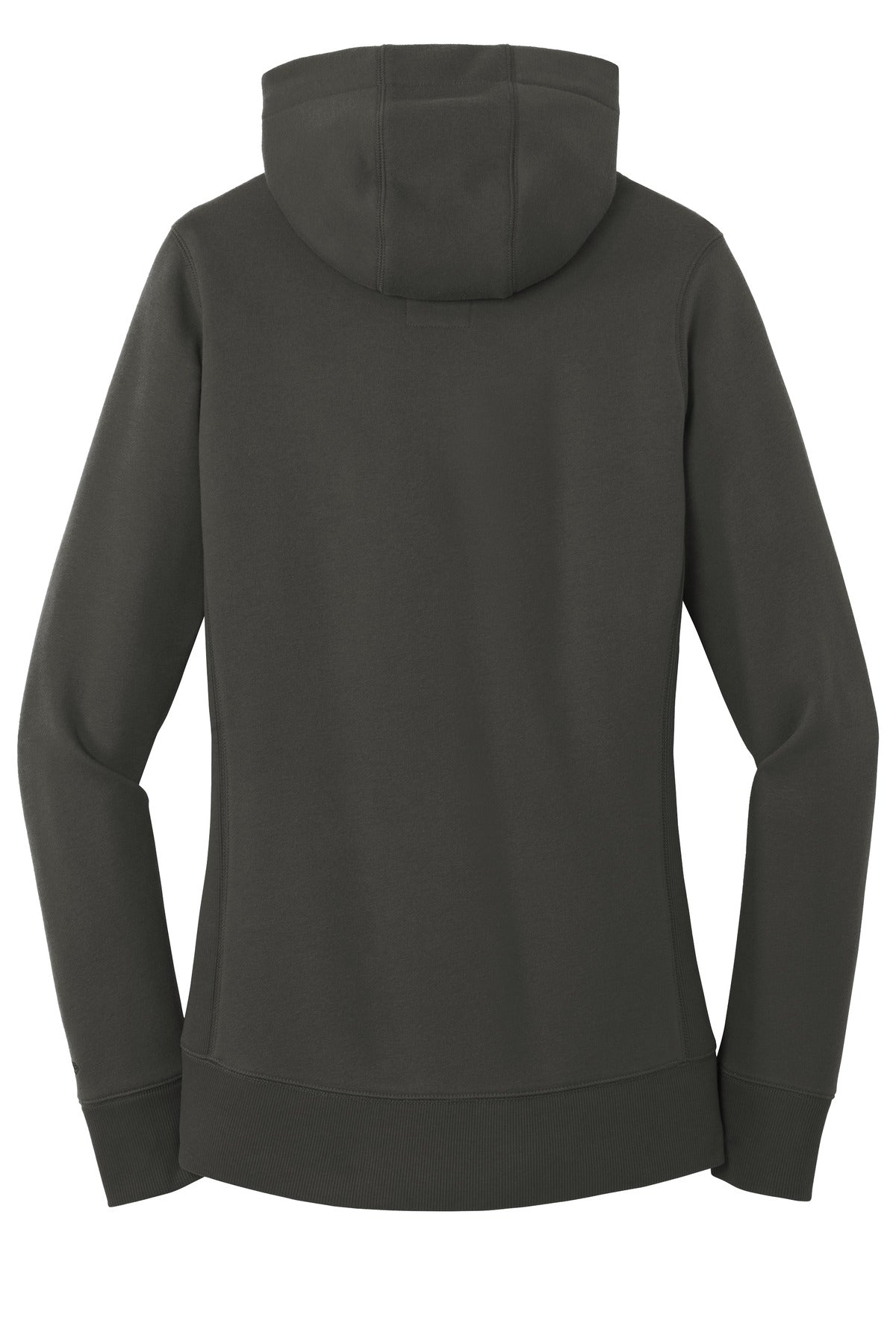 Rear View of Graphite New Era Women's French Terry Pullover Hoodie. LNEA500