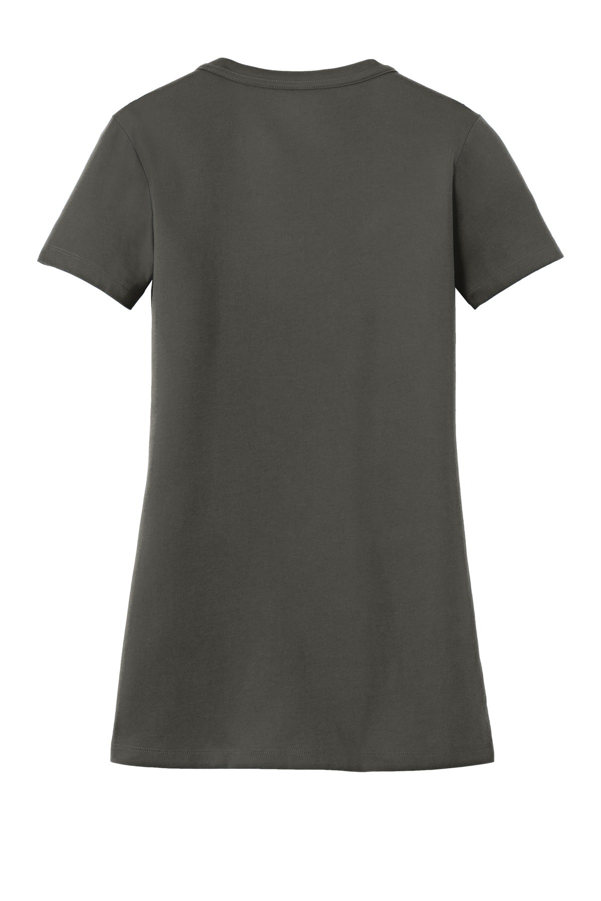 Rear View of Graphite New Era Women's Heritage Blend V-Neck Tee. LNEA101