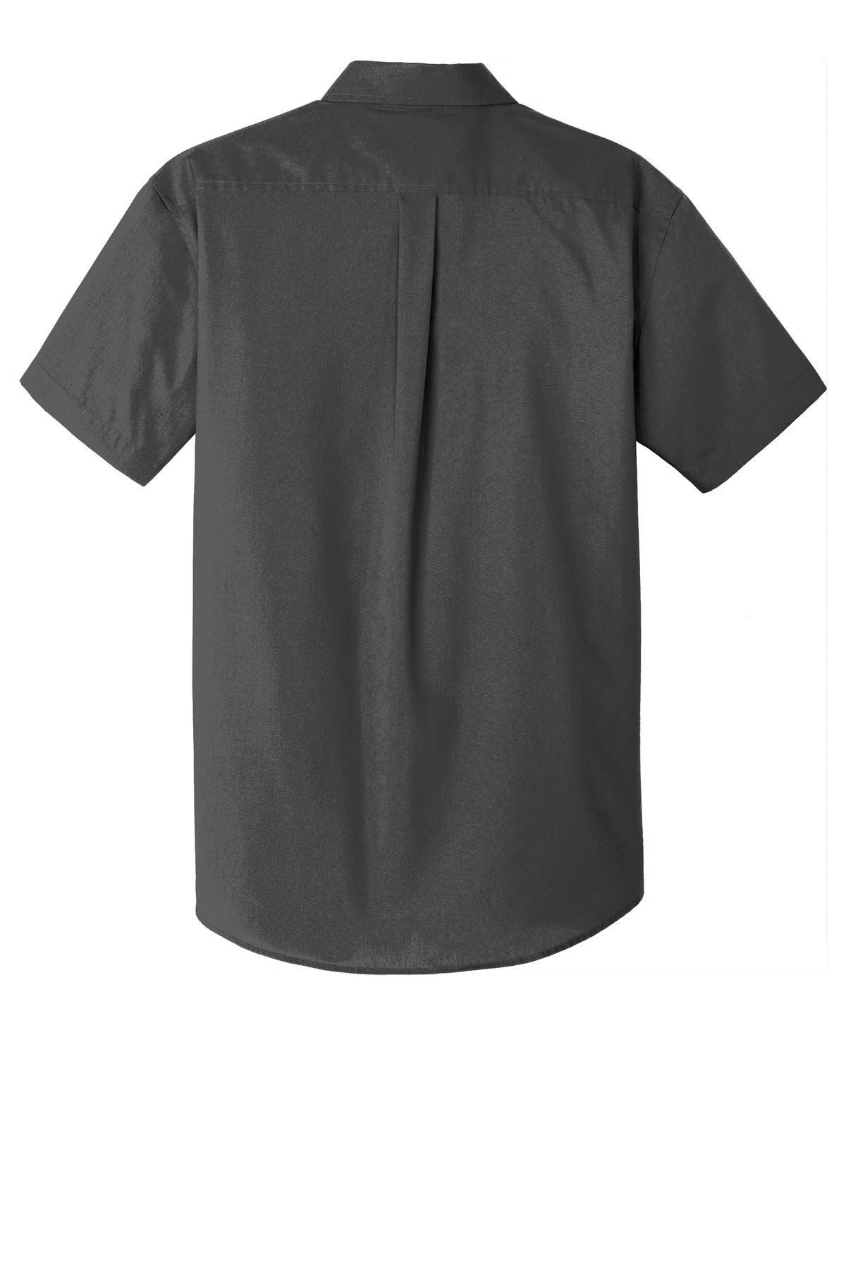 Rear View of Graphite Port Authority Short Sleeve Carefree Poplin Shirt. W101