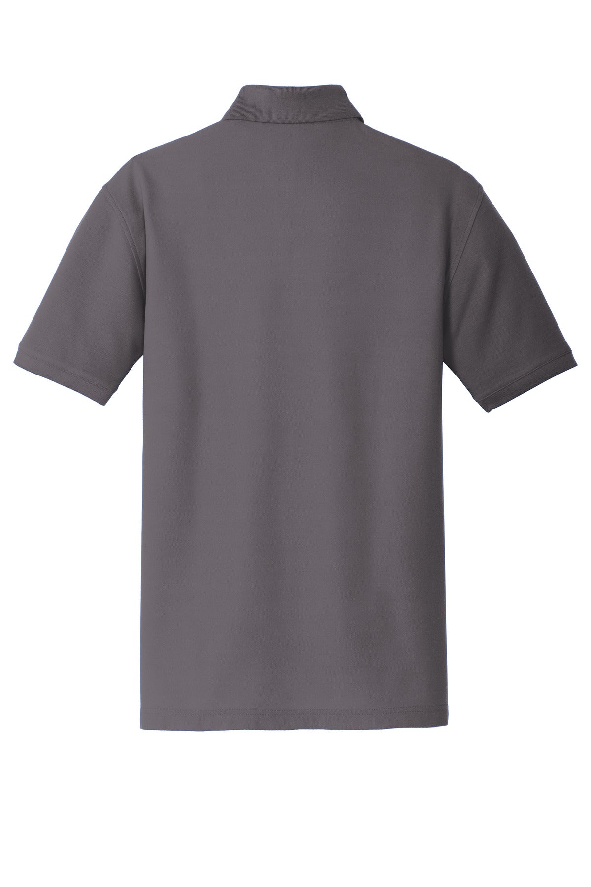 Rear View of Graphite Port Authority Tall Core Classic Pique Polo. TLK100