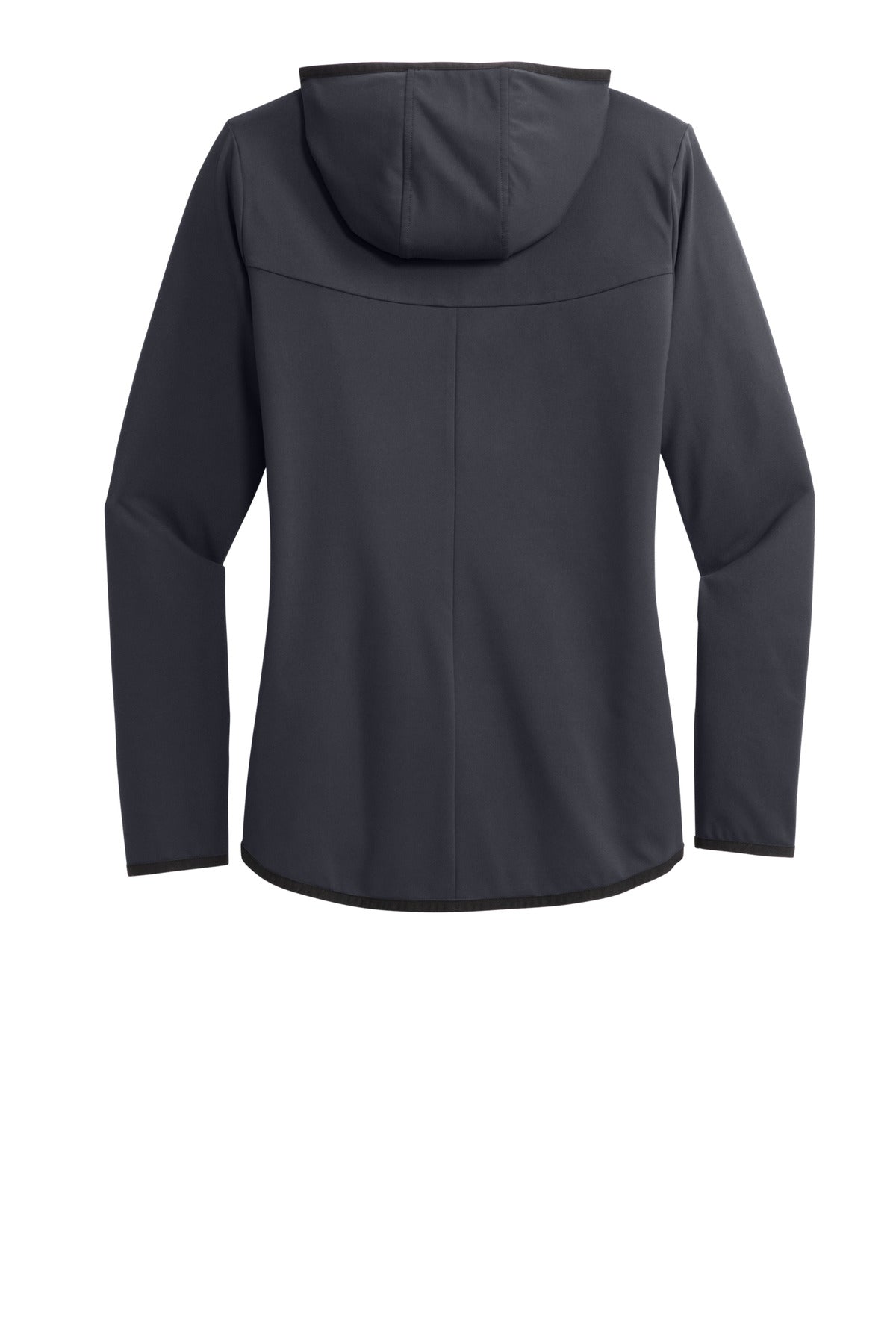 Rear View of Graphite Sport-Tek Women's Circuit Hooded Full-Zip LST870