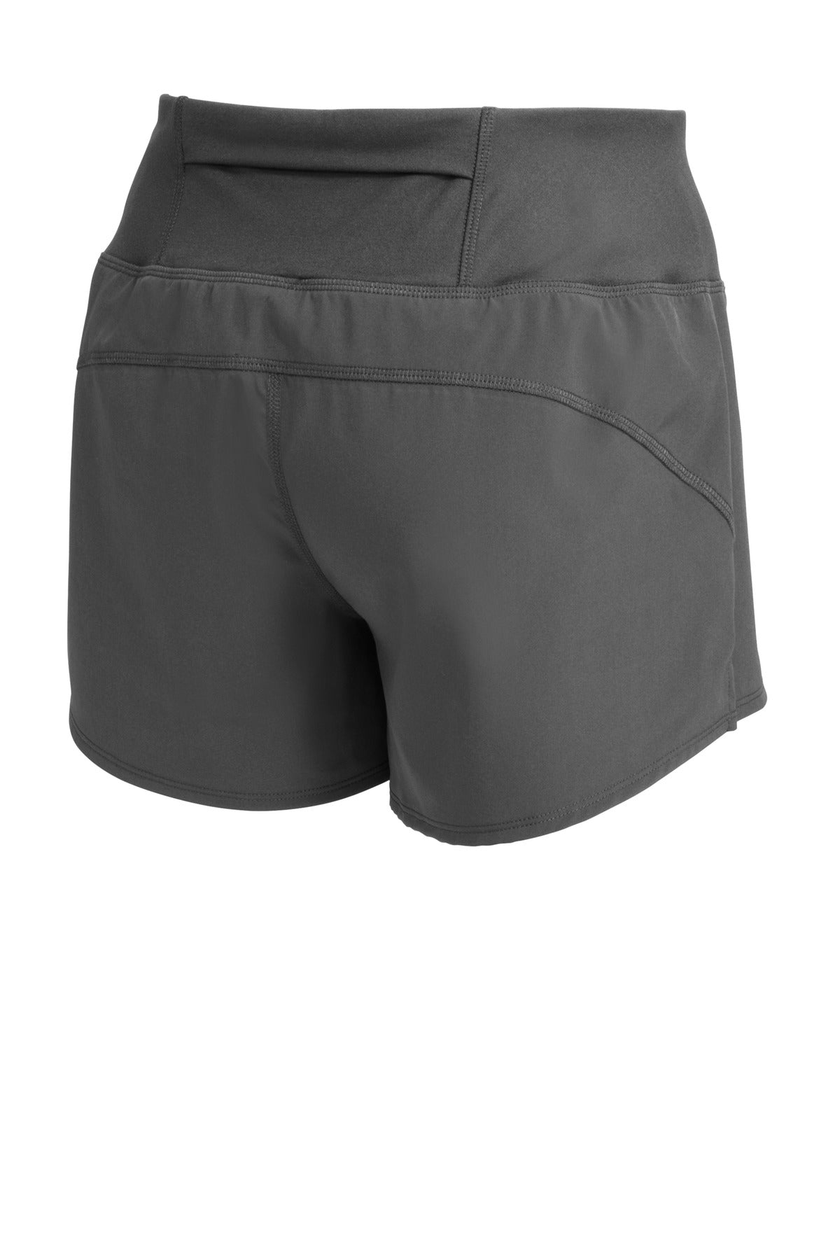 Rear View of Graphite Sport-Tek Women's Repeat Short LST485