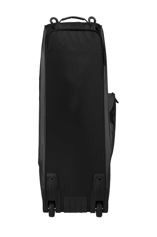 Rear View of Graphite/Black New Era Shutout Wheeled Bat Bag NEB701