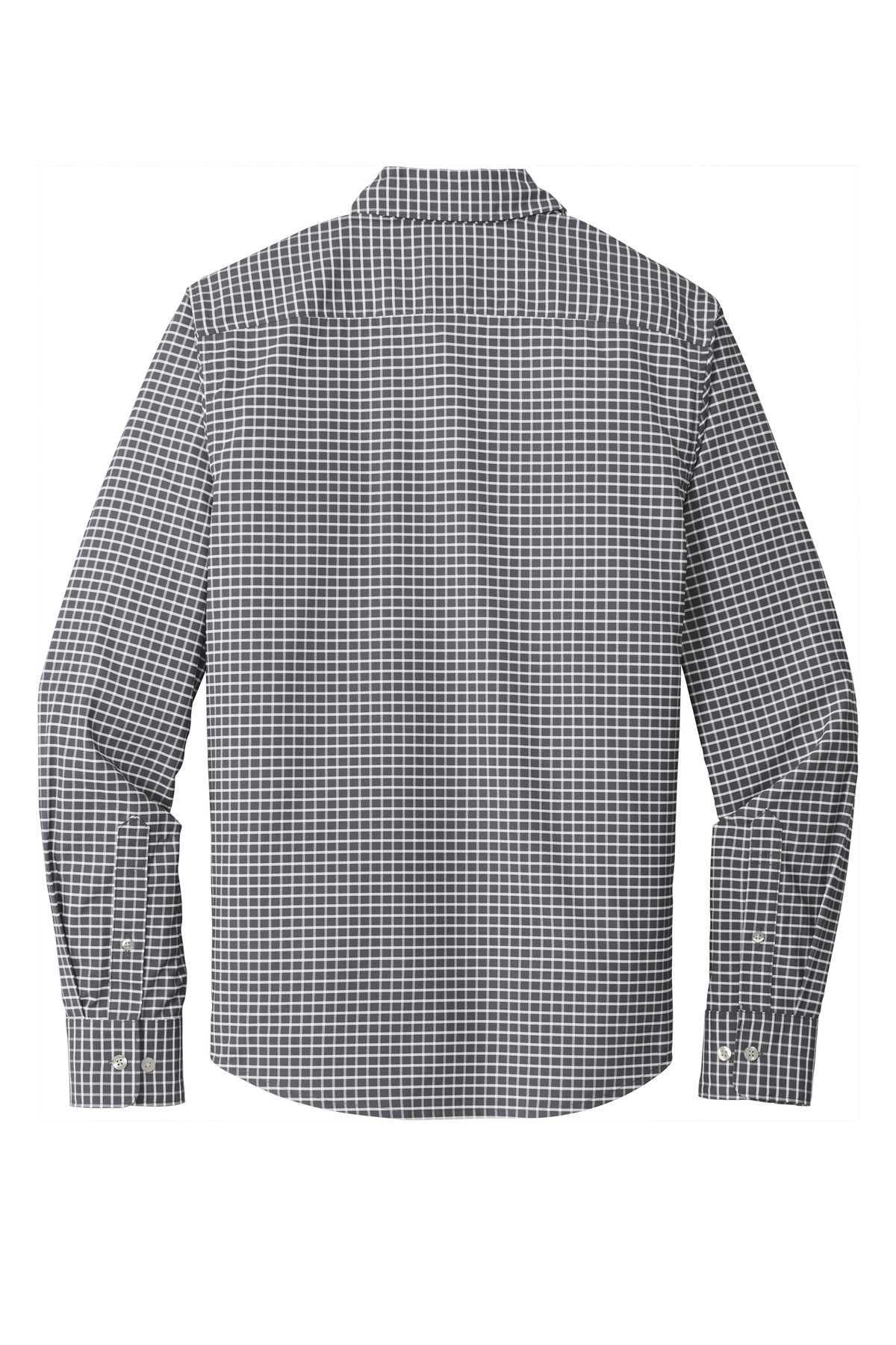 Rear View of Graphite/White Port Authority City Stretch Shirt W680
