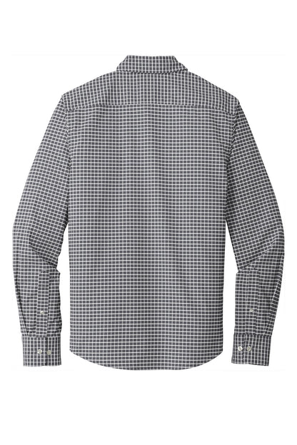 Rear View of Graphite/White Port Authority City Stretch Shirt W680