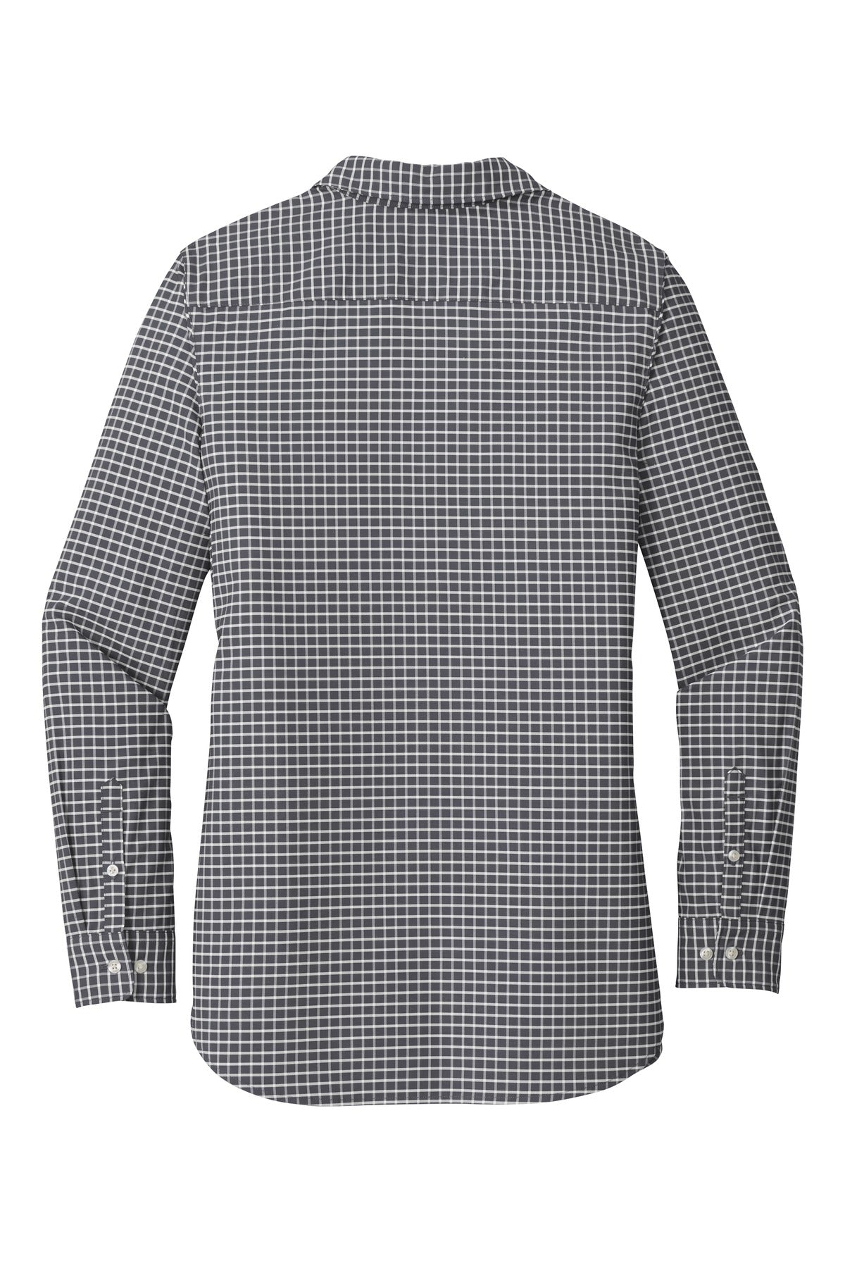 Rear View of Graphite/White Port Authority Ladies City Stretch Tunic LW680