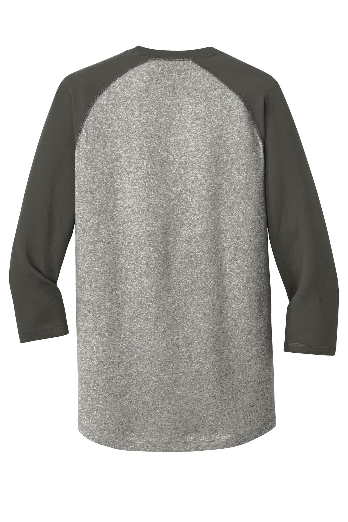 Rear View of Graph/Lt GrphT New Era Heritage Blend 3/4-Sleeve Baseball Raglan Tee. NEA104