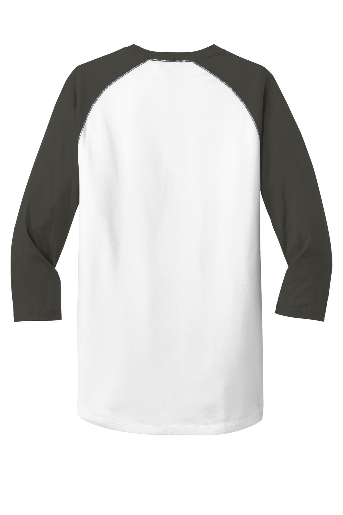 Rear View of Graph/White New Era Heritage Blend 3/4-Sleeve Baseball Raglan Tee. NEA104