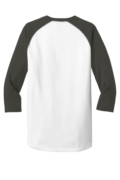 Rear View of Graph/White New Era Heritage Blend 3/4-Sleeve Baseball Raglan Tee. NEA104