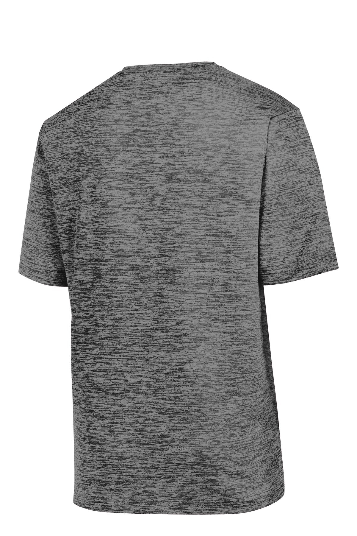 Rear View of Grey Black Ele Sport-Tek Youth PosiCharge Electric Heather Tee. YST390