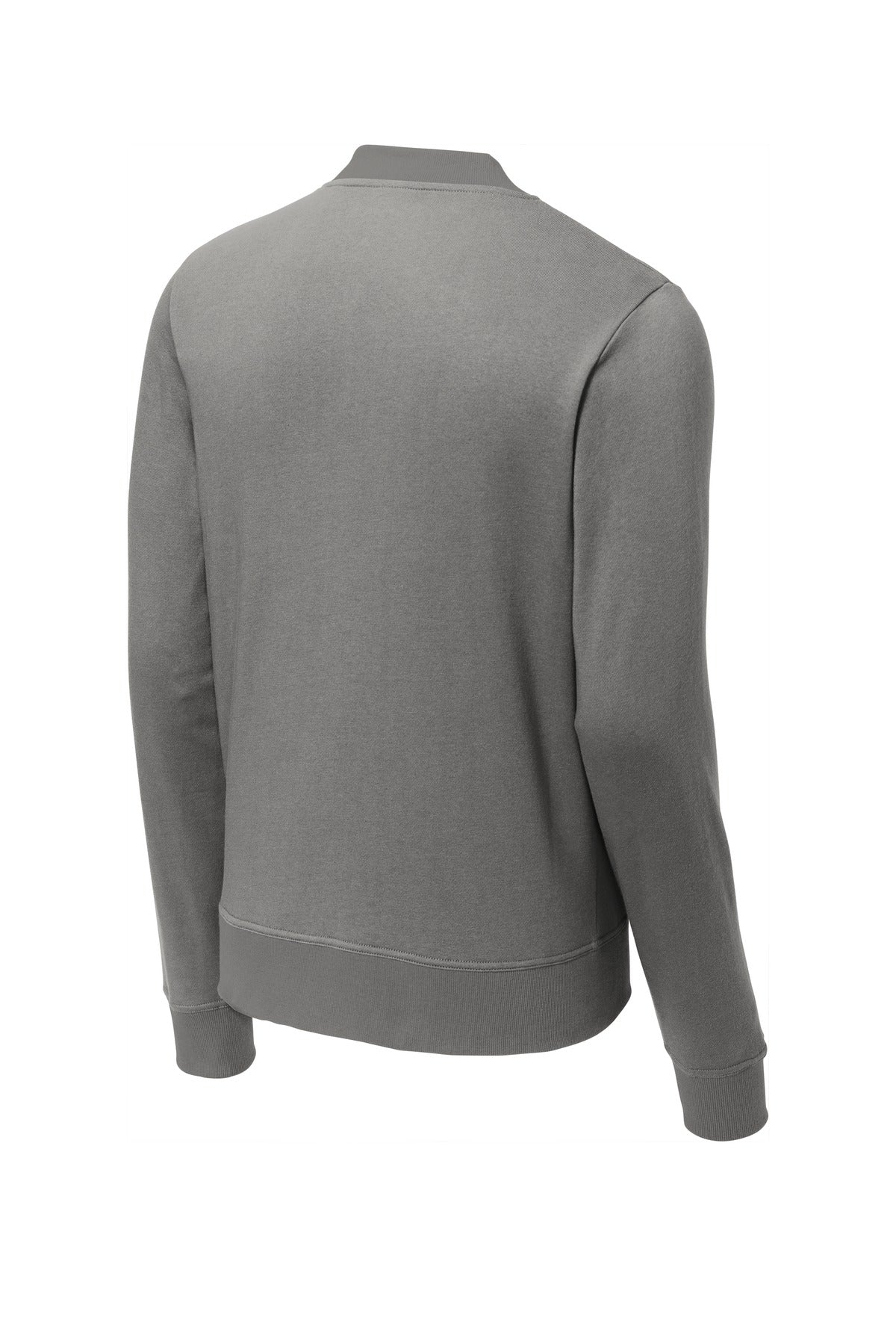 Rear View of Grey Concrete Sport-Tek Lightweight French Terry Bomber. ST274