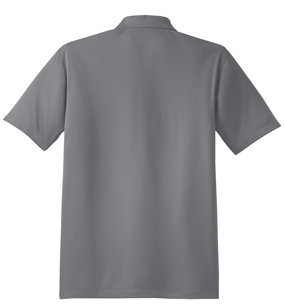 Rear View of Grey Concrete Sport-Tek Tall Micropique Sport-Wick Polo. TST650