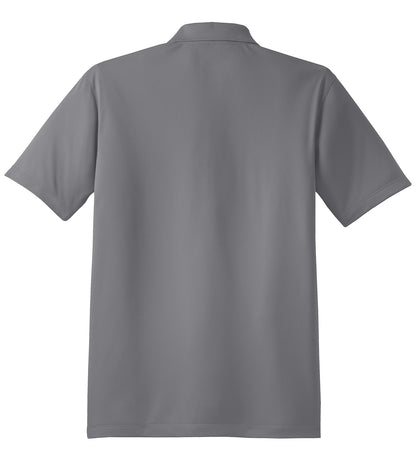 Rear View of Grey Concrete Sport-Tek Tall Micropique Sport-Wick Polo. TST650
