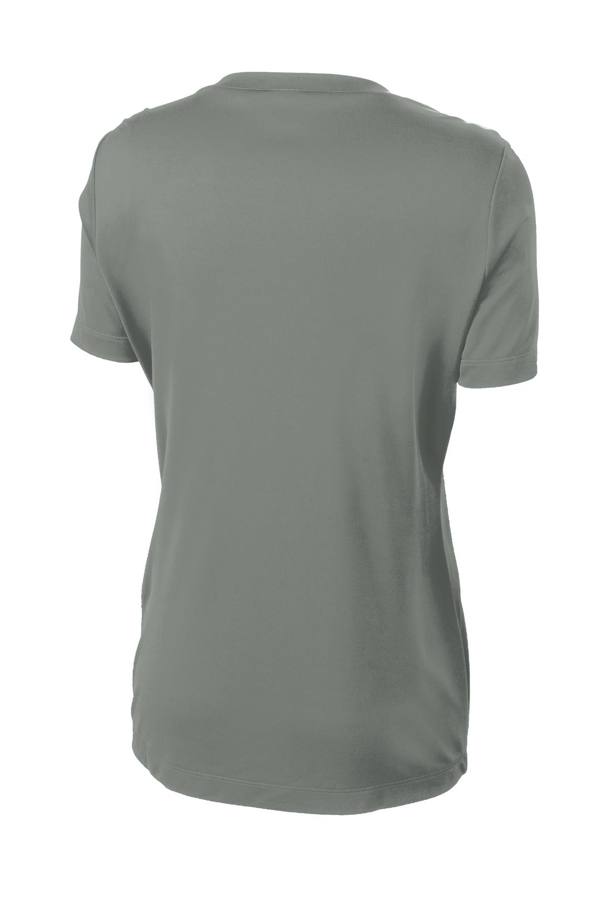 Rear View of Grey Concrete Sport-Tek Women's PosiCharge Competitor Tee. LST350
