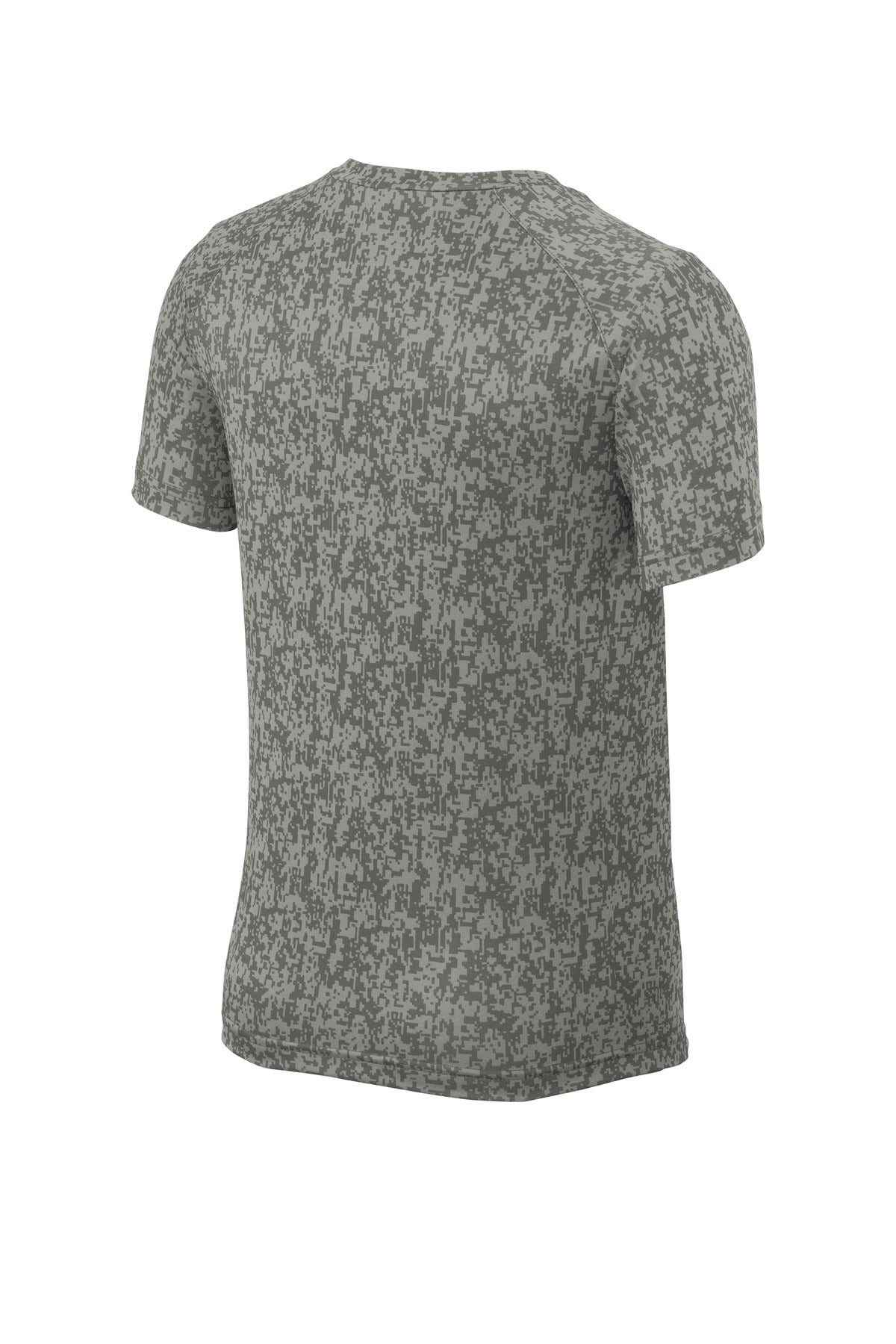 Rear View of Grey Concrete Sport-Tek Youth Digi Camo Tee. YST460