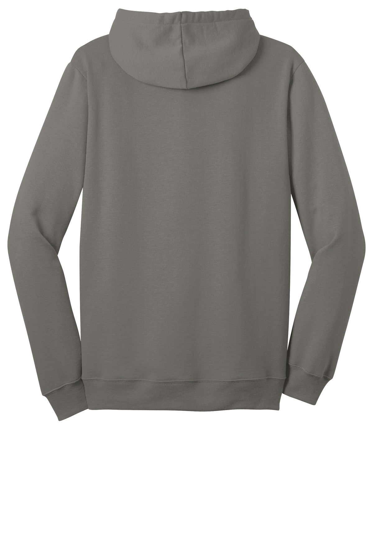 Rear View of Grey District The Concert Fleece Full-Zip Hoodie. DT800