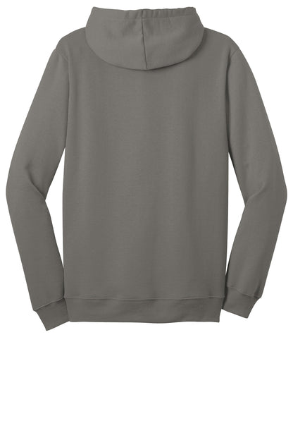 Rear View of Grey District The Concert Fleece Full-Zip Hoodie. DT800