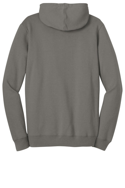 Rear View of Grey District The Concert Fleece Hoodie. DT810