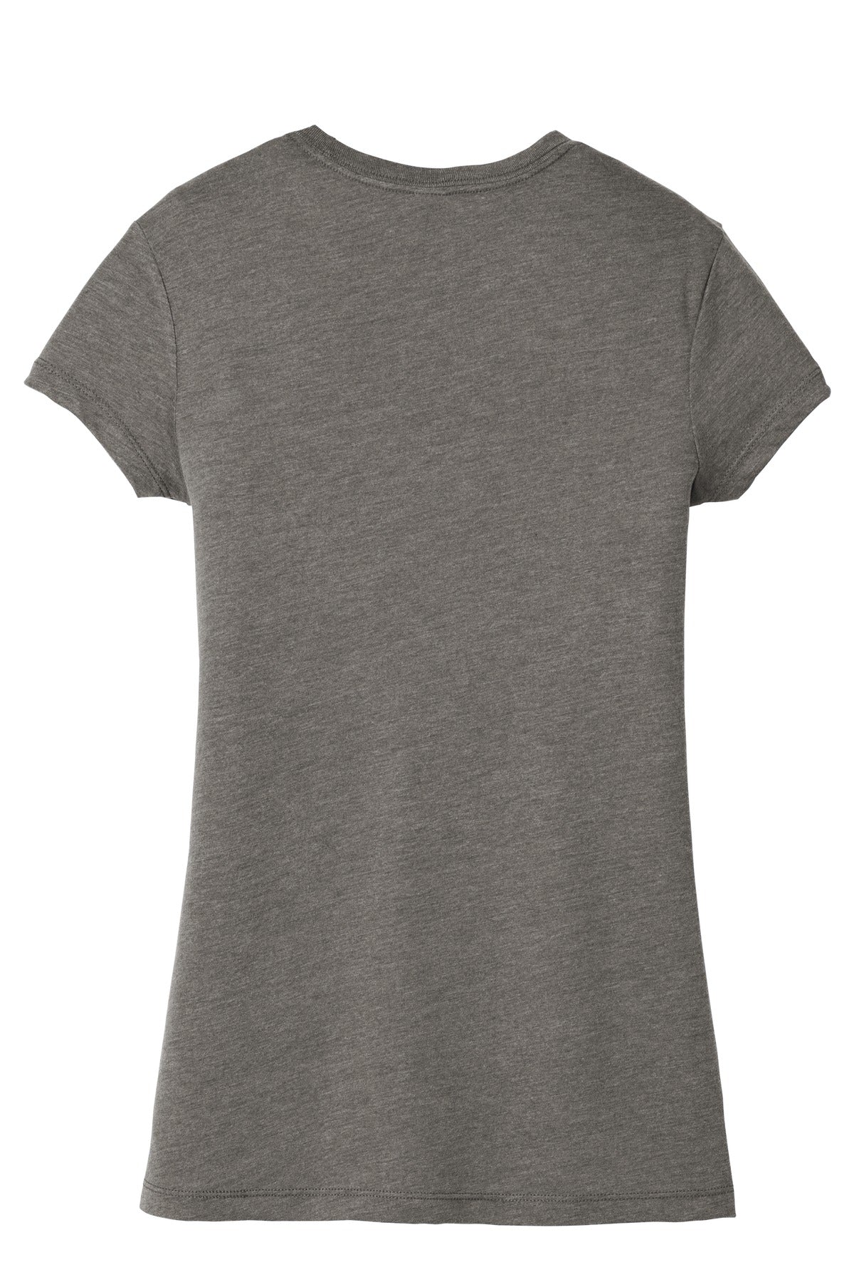 Rear View of Grey Frost District Women's Fitted Perfect Tri Tee. DT155