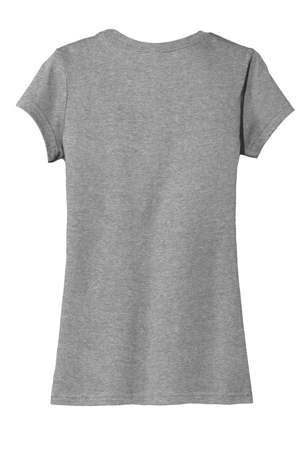 Rear View of Grey Frost District Women's Fitted Very Important Tee . DT6001