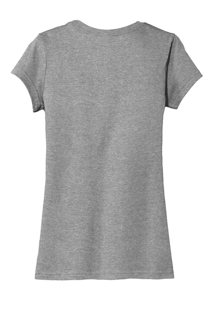 Rear View of Grey Frost District Women's Fitted Very Important Tee . DT6001