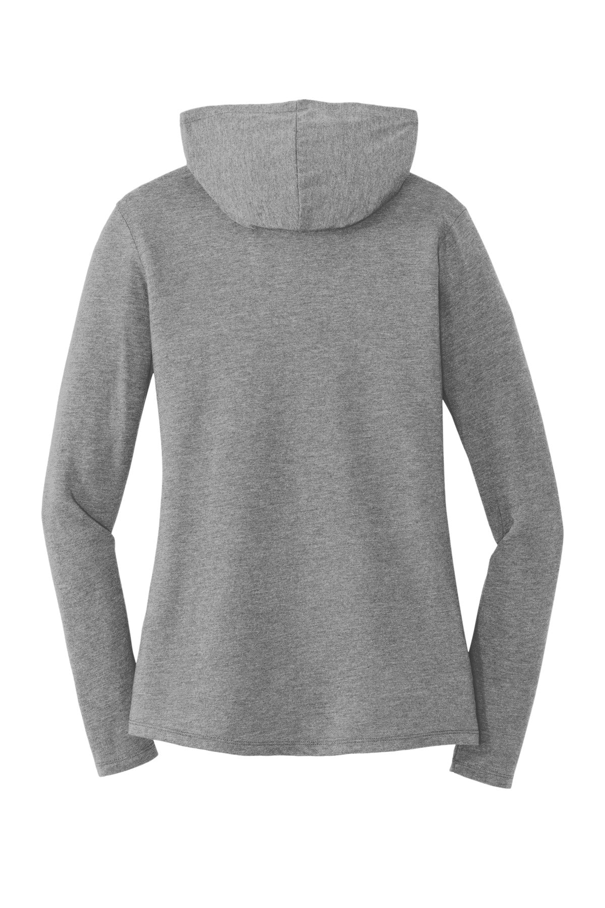 Rear View of Grey Frost District Women's Perfect Tri Long Sleeve Hoodie. DM139L