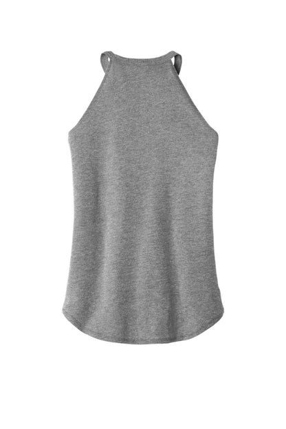 Rear View of Grey Frost District Women's Perfect Tri Rocker Tank. DT137L