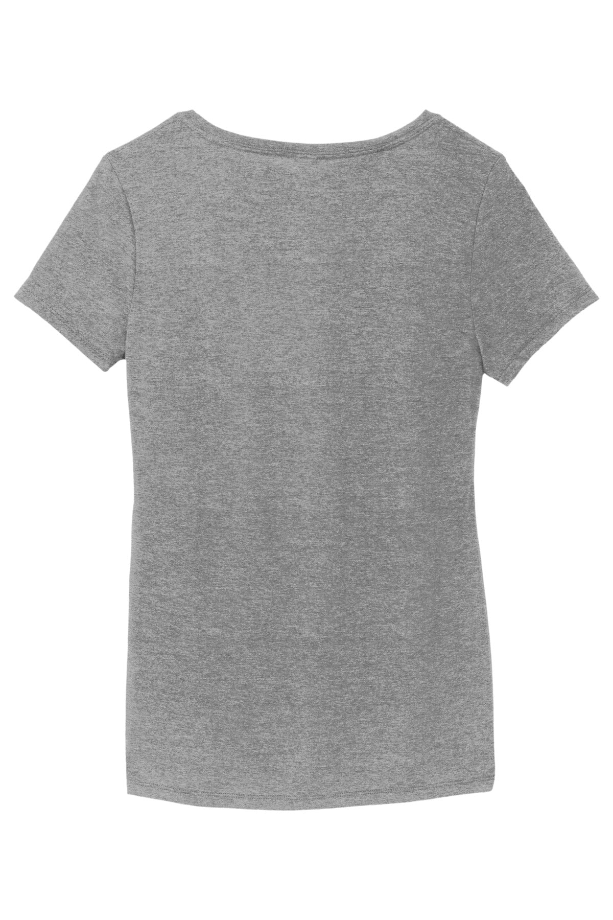 Rear View of Grey Frost District Women's Perfect Tri V-Neck Tee. DM1350L