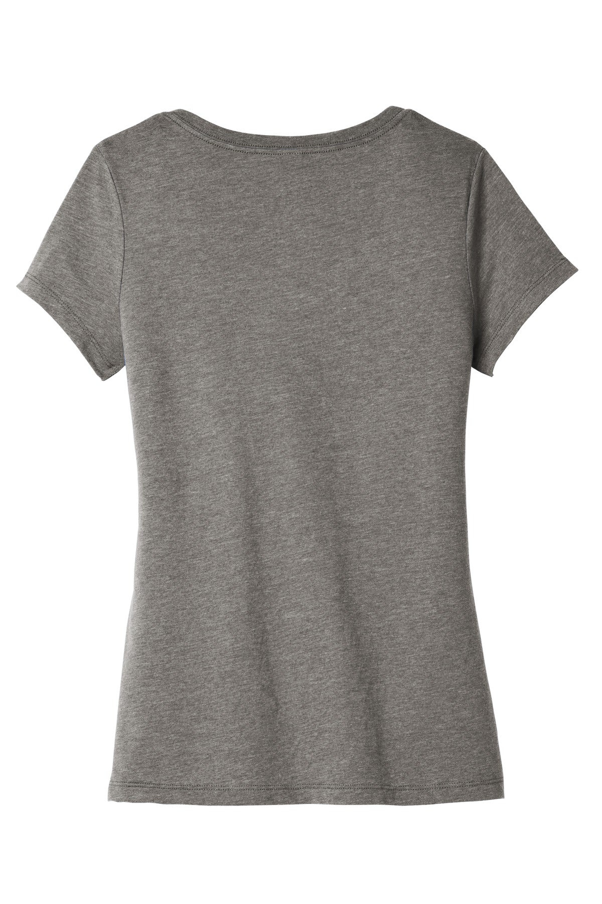 Rear View of Grey Frost District Women's Very Important Tee V-Neck. DT6503