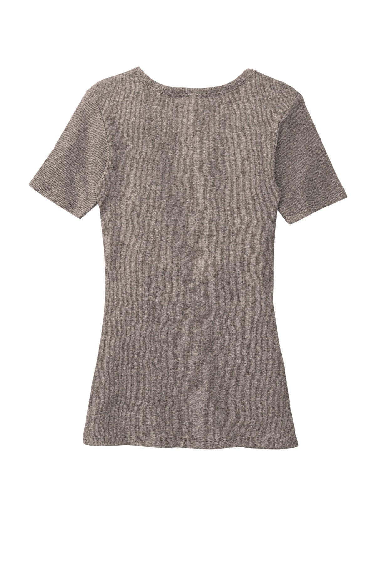 Rear View of Grey Frost District Women's V.I.T. Rib Scoop Neck Tee DT6020