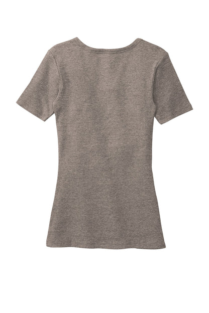 Rear View of Grey Frost District Women's V.I.T. Rib Scoop Neck Tee DT6020