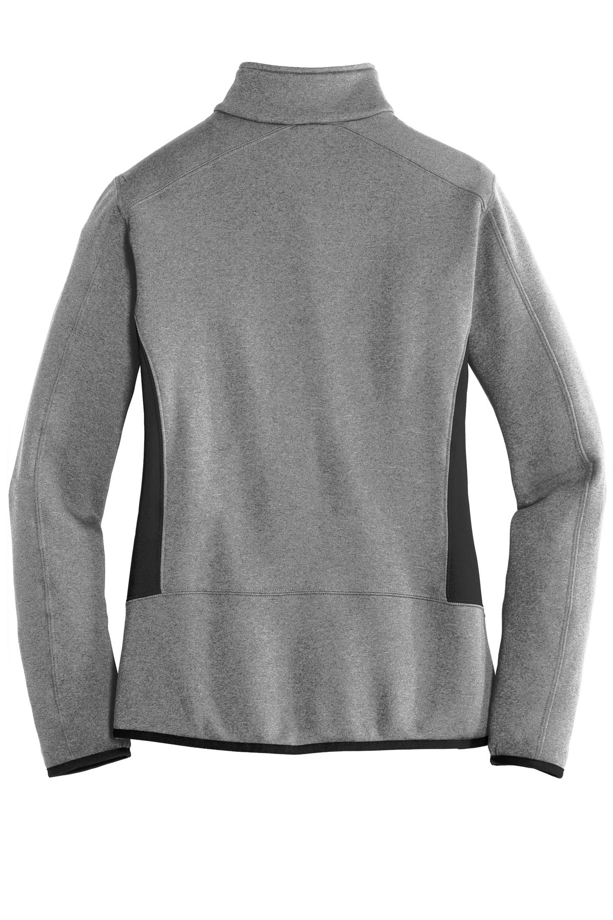 Rear View of Grey Heather Eddie Bauer Women's Full-Zip Heather Stretch Fleece Jacket. EB239
