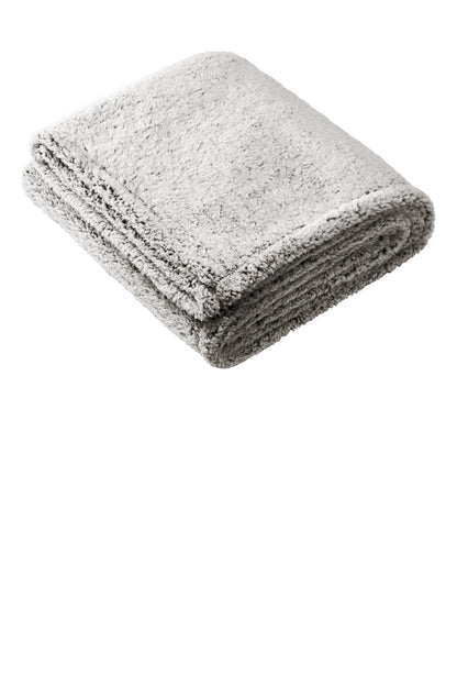 Rear View of Grey Heather Port Authority Cozy Blanket. BP36