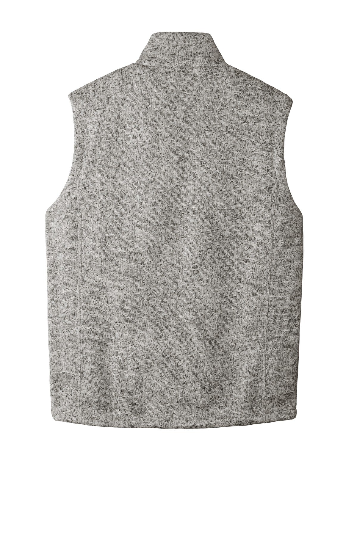 Rear View of Grey Heather Port Authority Sweater Fleece Vest F236