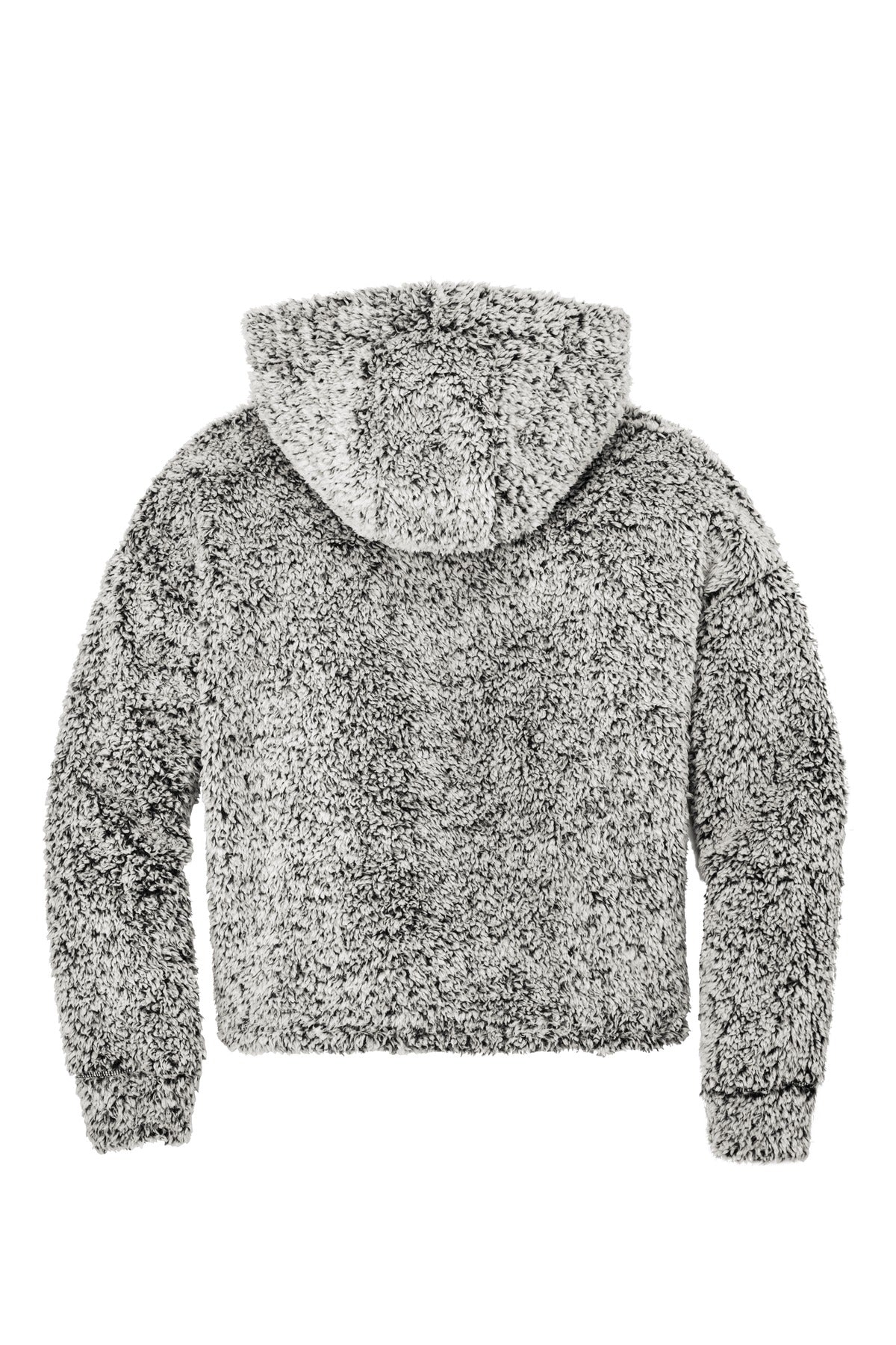 Rear View of Grey Heather Port Authority Women's Cozy Fleece Hoodie. L132