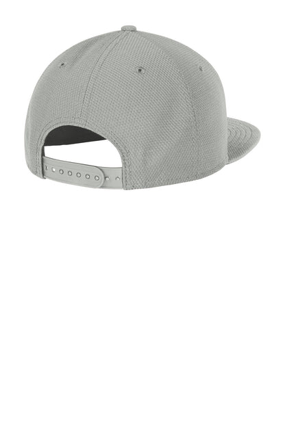 Rear View of Grey New Era Original Fit Diamond Era Flat Bill Snapback Cap. NE404