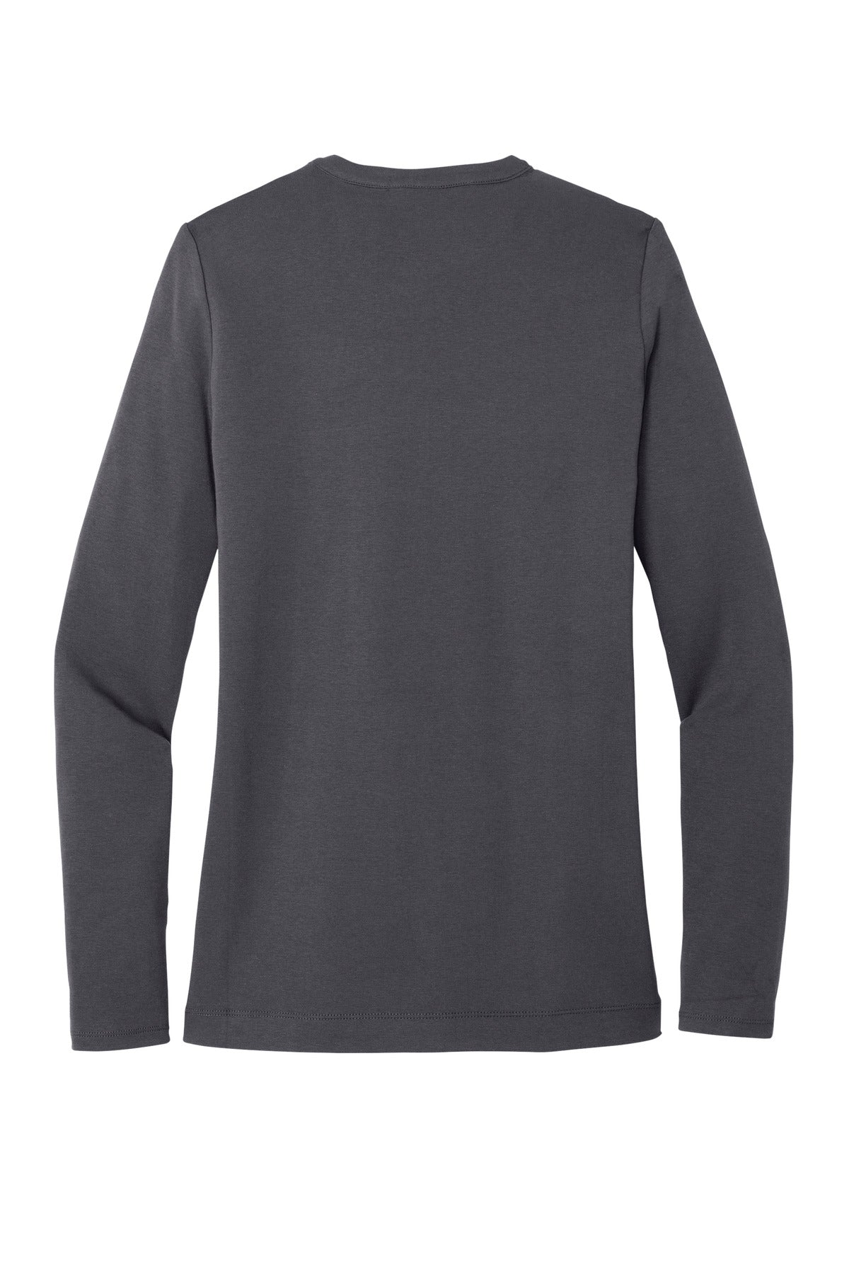 Rear View of Grey Smoke Port Authority Women's Concept Stretch Button-Front Cardigan. LM1008