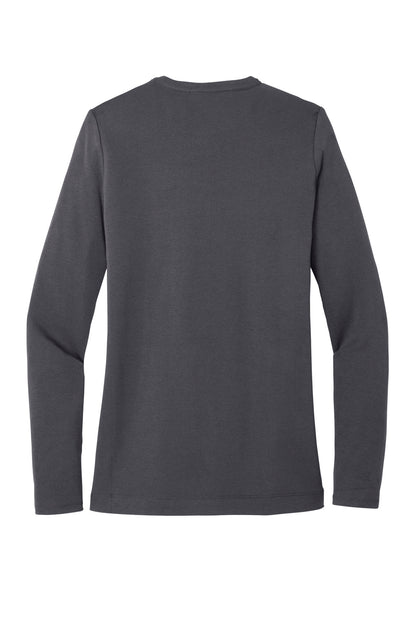 Rear View of Grey Smoke Port Authority Women's Concept Stretch Button-Front Cardigan. LM1008