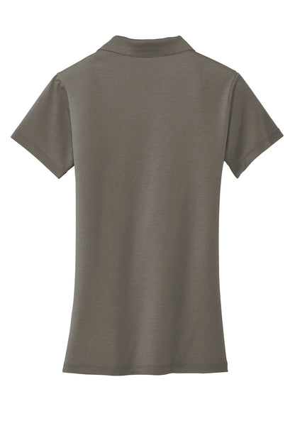 Rear View of Grey Smoke Port Authority Women's Cotton Touch Performance Polo. L568