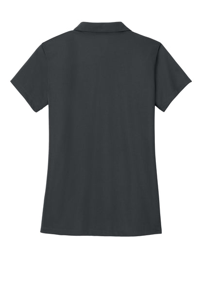 Rear View of Grey Smoke Port Authority Women's Tech Pique Polo. L527