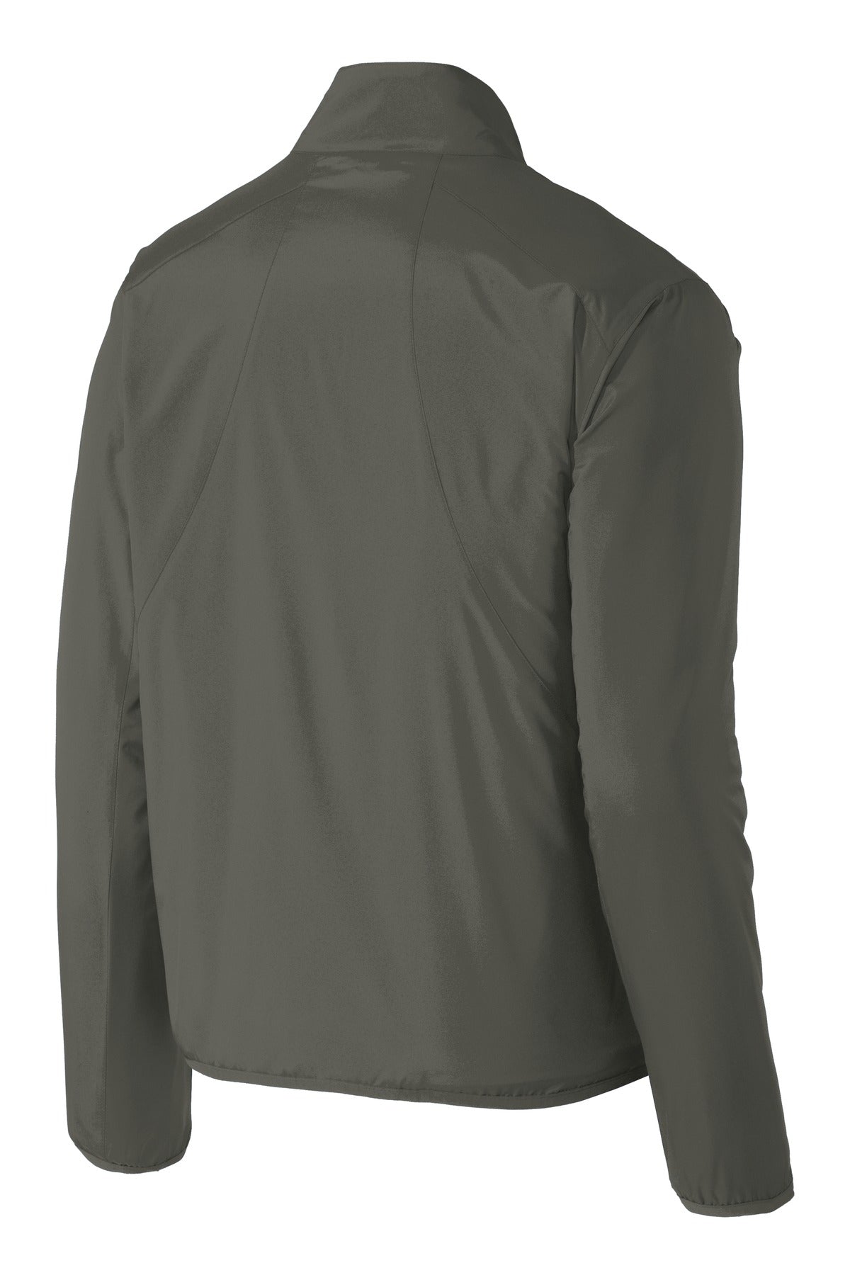 Rear View of Grey Steel Port Authority Zephyr 1/2-Zip Pullover. J343