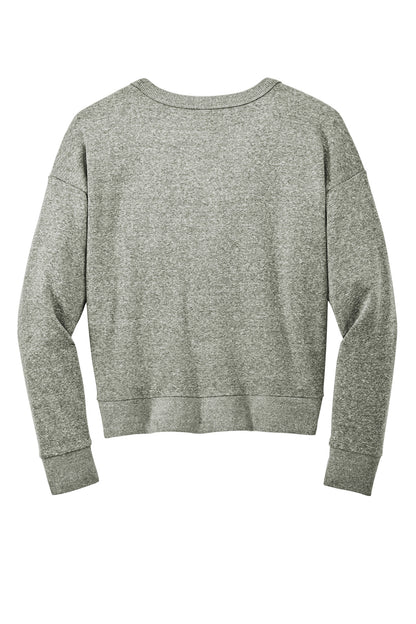 Rear View of GreyFrost District Women's Perfect Tri Fleece V-Neck Sweatshirt DT1312