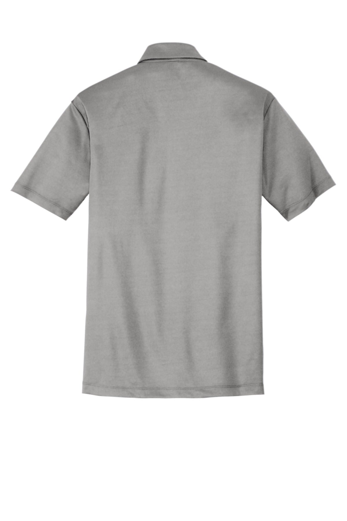 Rear View of Gusty Grey Port Authority Silk Touch Performance Pocket Polo. K540P