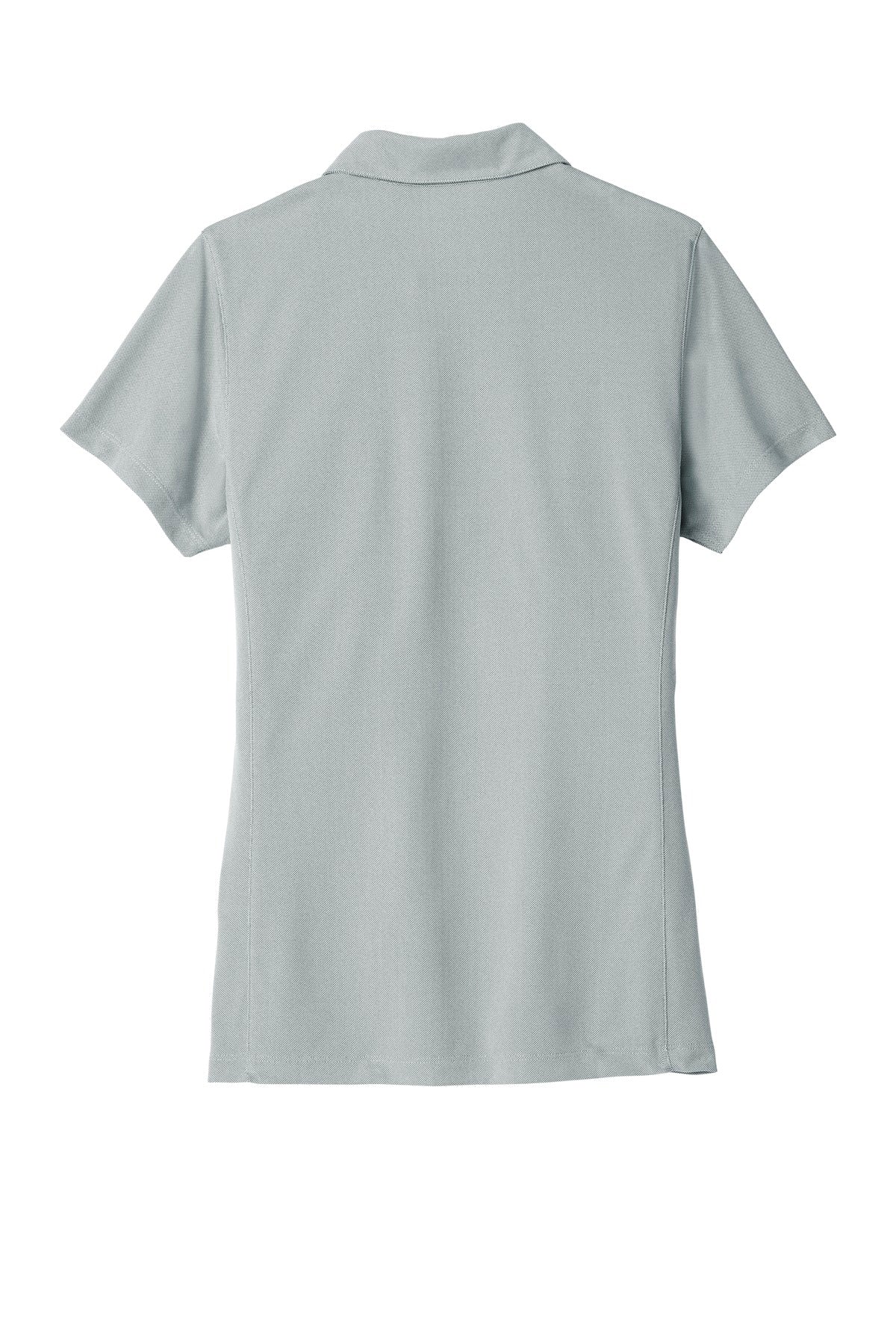 Rear View of Gusty Grey Port Authority Women's Poly Oxford Pique Polo. LK582